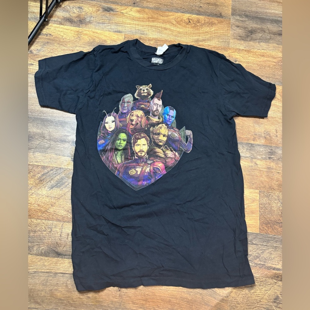 Marvel Black T-Shirt with Colorful Character Graphic